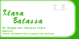 klara balassa business card